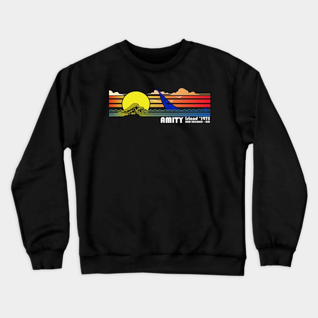 amity island new england usa 1975 Crewneck Sweatshirt by Illustration Planet